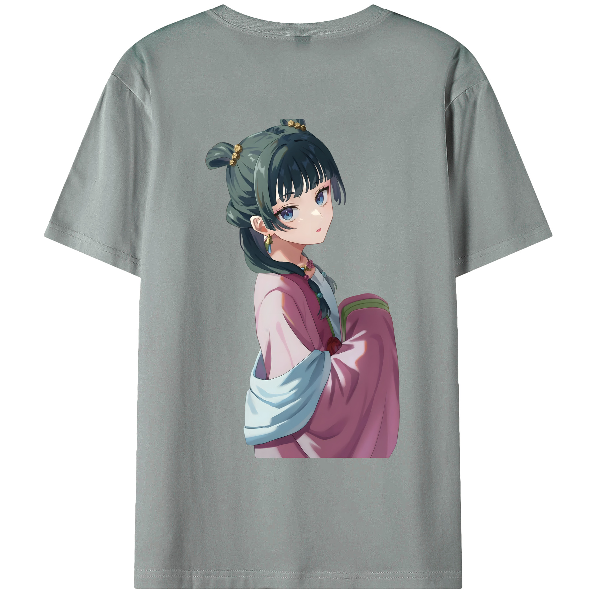 （画像用） 薬屋のひとりごと The Apothecary Diaries 綿100％ メンズ半袖Tシャツ（バックプリント） 通気性
